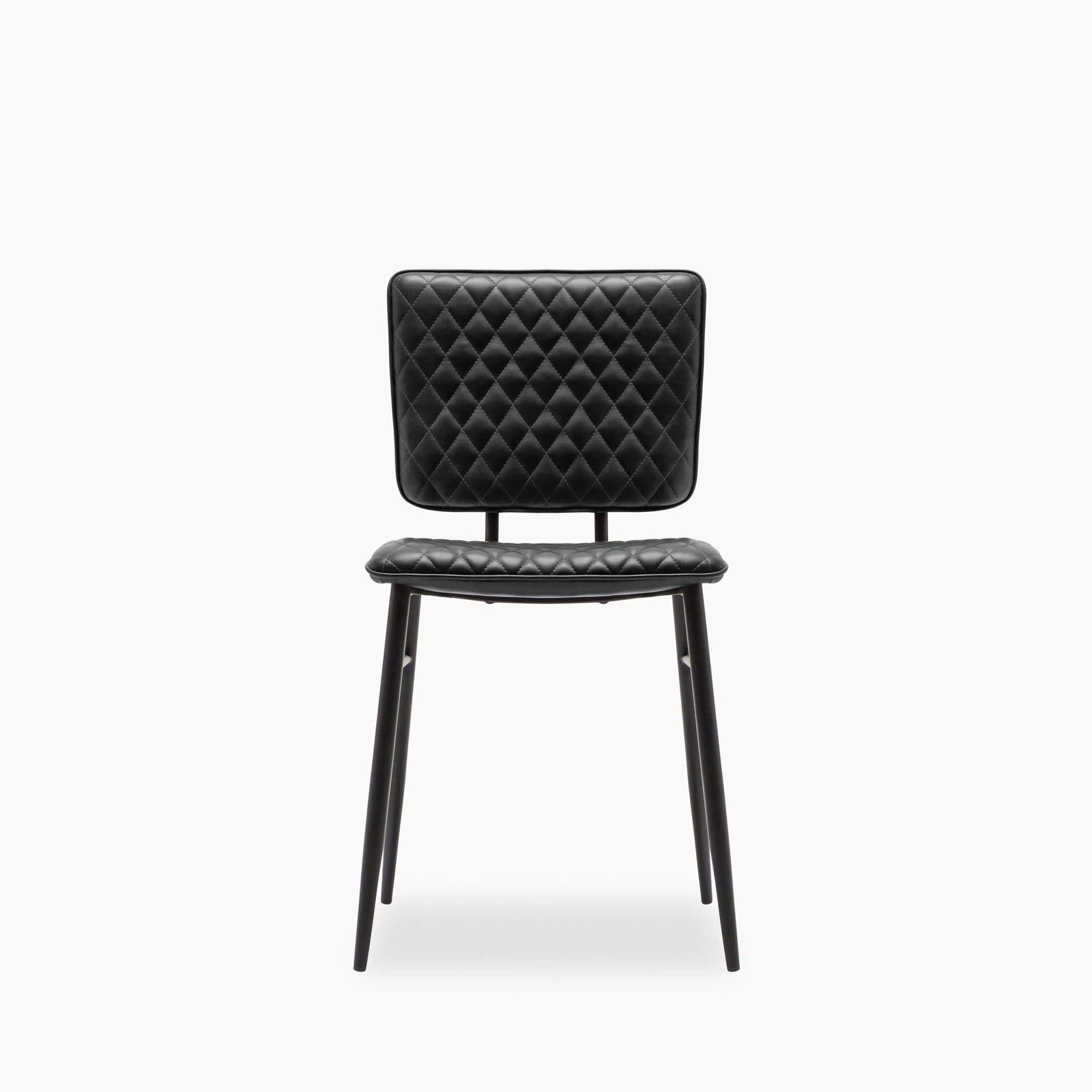 Elgin Dining Chair | Black Faux Leather & Black