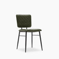 Elgin Dining Chair | Green Faux Leather & Black