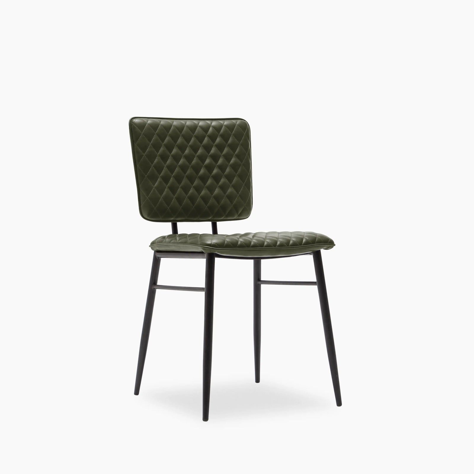 Elgin Dining Chair | Green Faux Leather & Black
