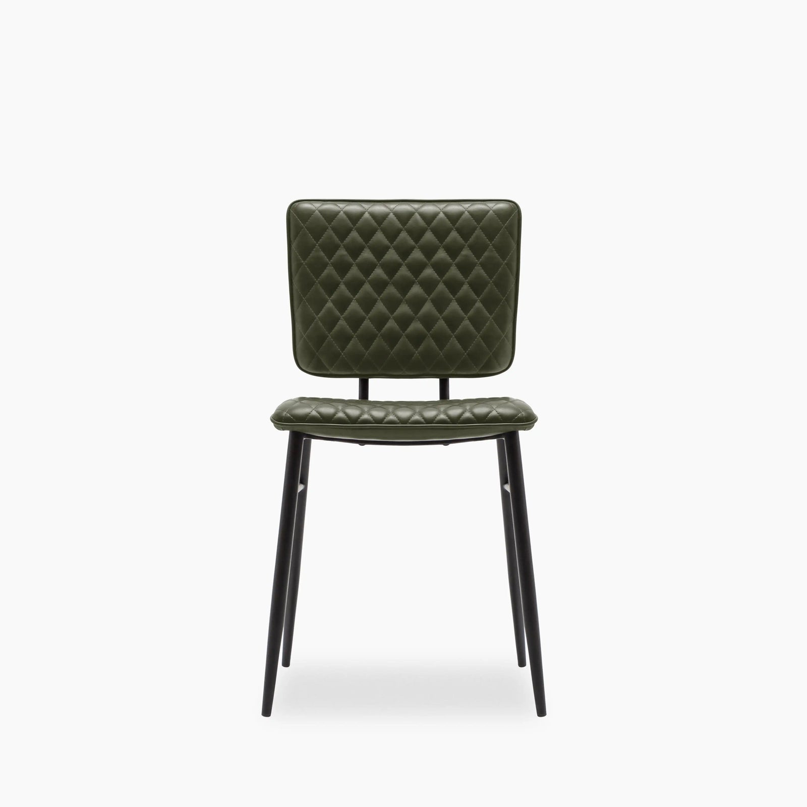 Elgin Dining Chair | Green Faux Leather & Black