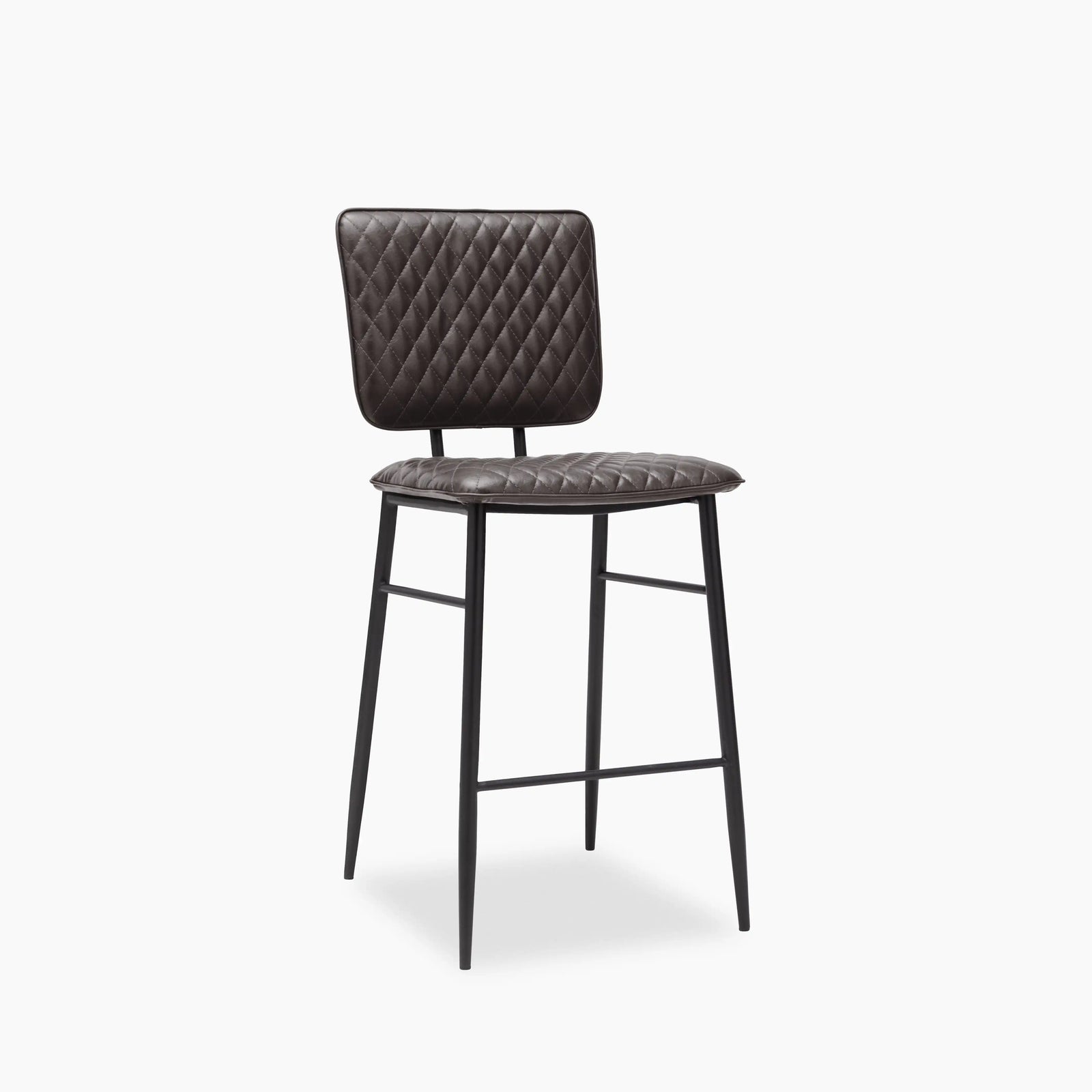 Elgin Kitchen Stool | Dark Grey Faux Leather & Black