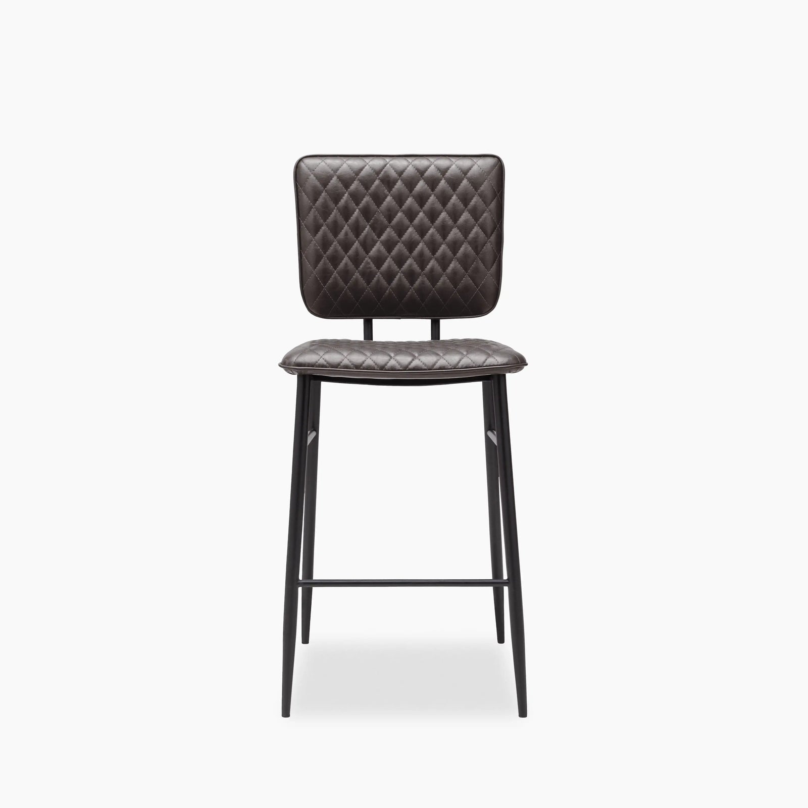 Elgin Kitchen Stool | Dark Grey Faux Leather & Black