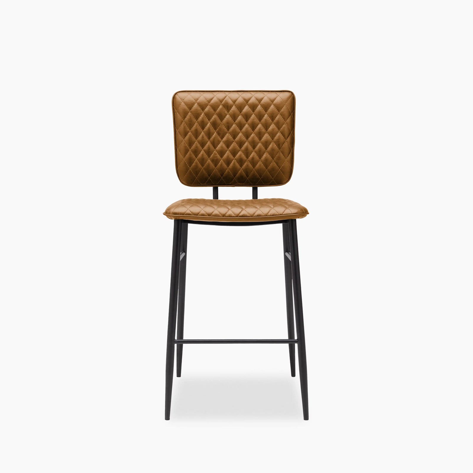 Elgin Kitchen Stool | Tan Faux Leather & Black
