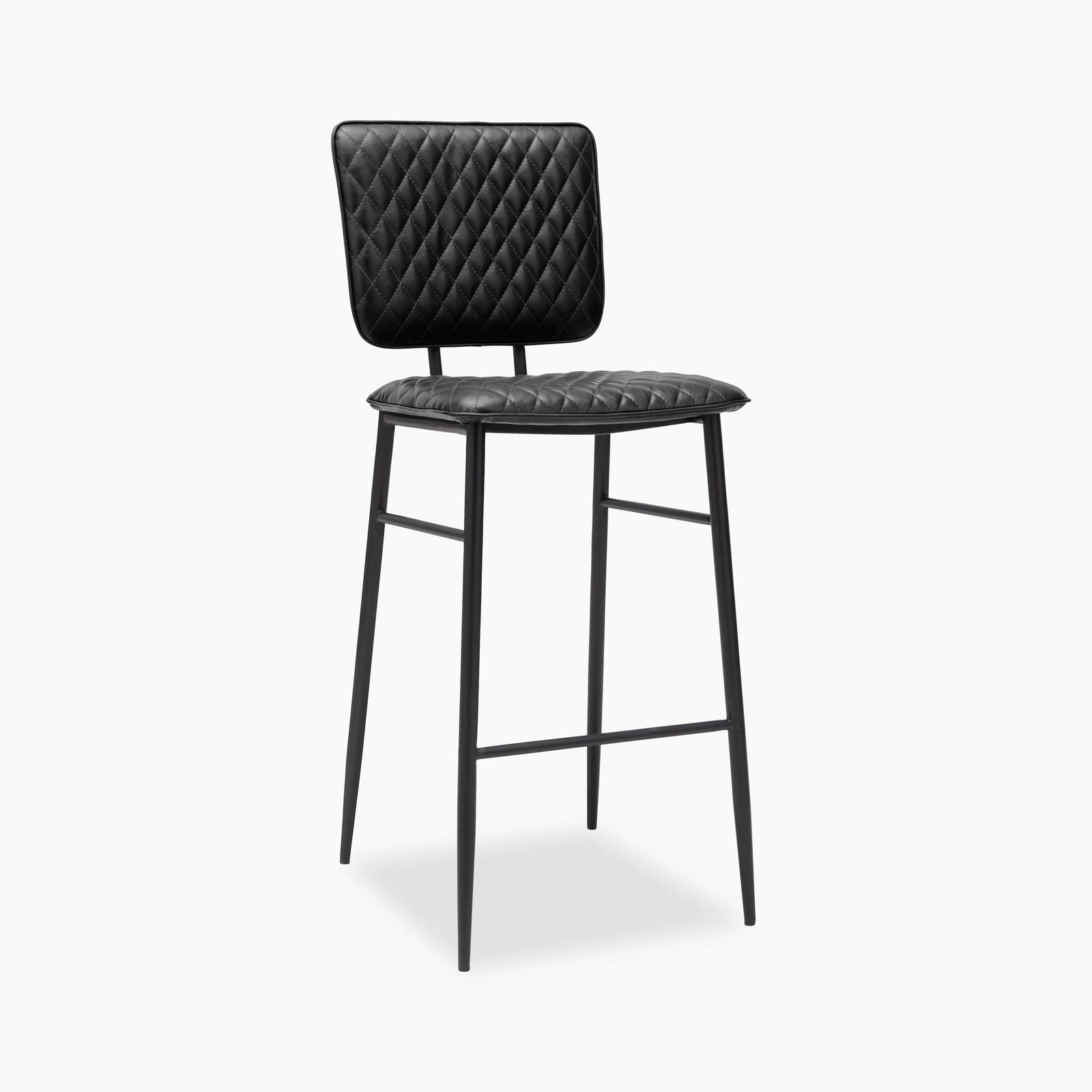 Elgin Bar Stool | Black Faux Leather & Black