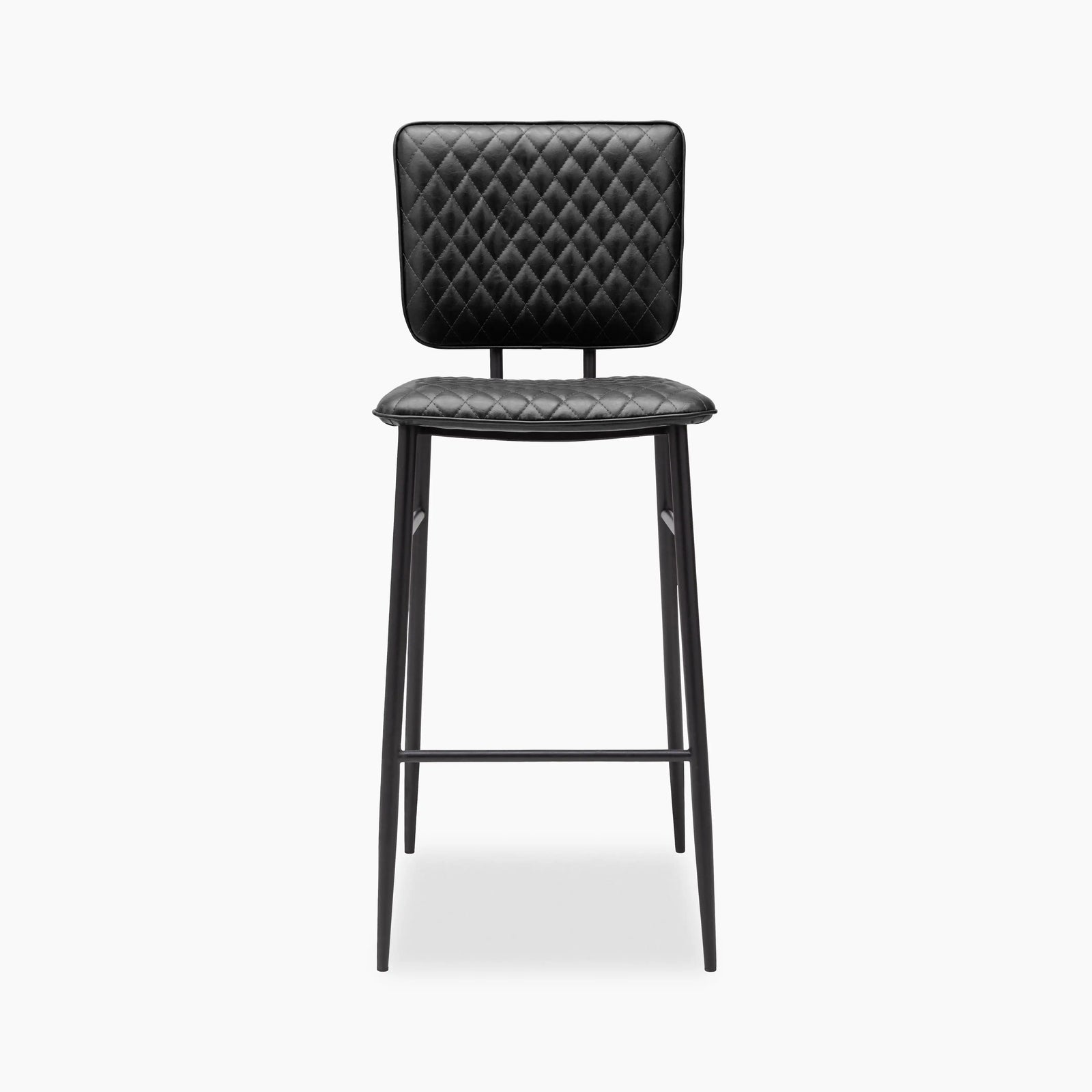 Elgin Bar Stool | Black Faux Leather & Black