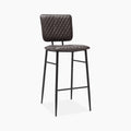 Elgin Bar Stool | Vintage Dark Grey Faux Leather & Black