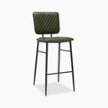 Elgin Bar Stool | Green Faux Leather & Black