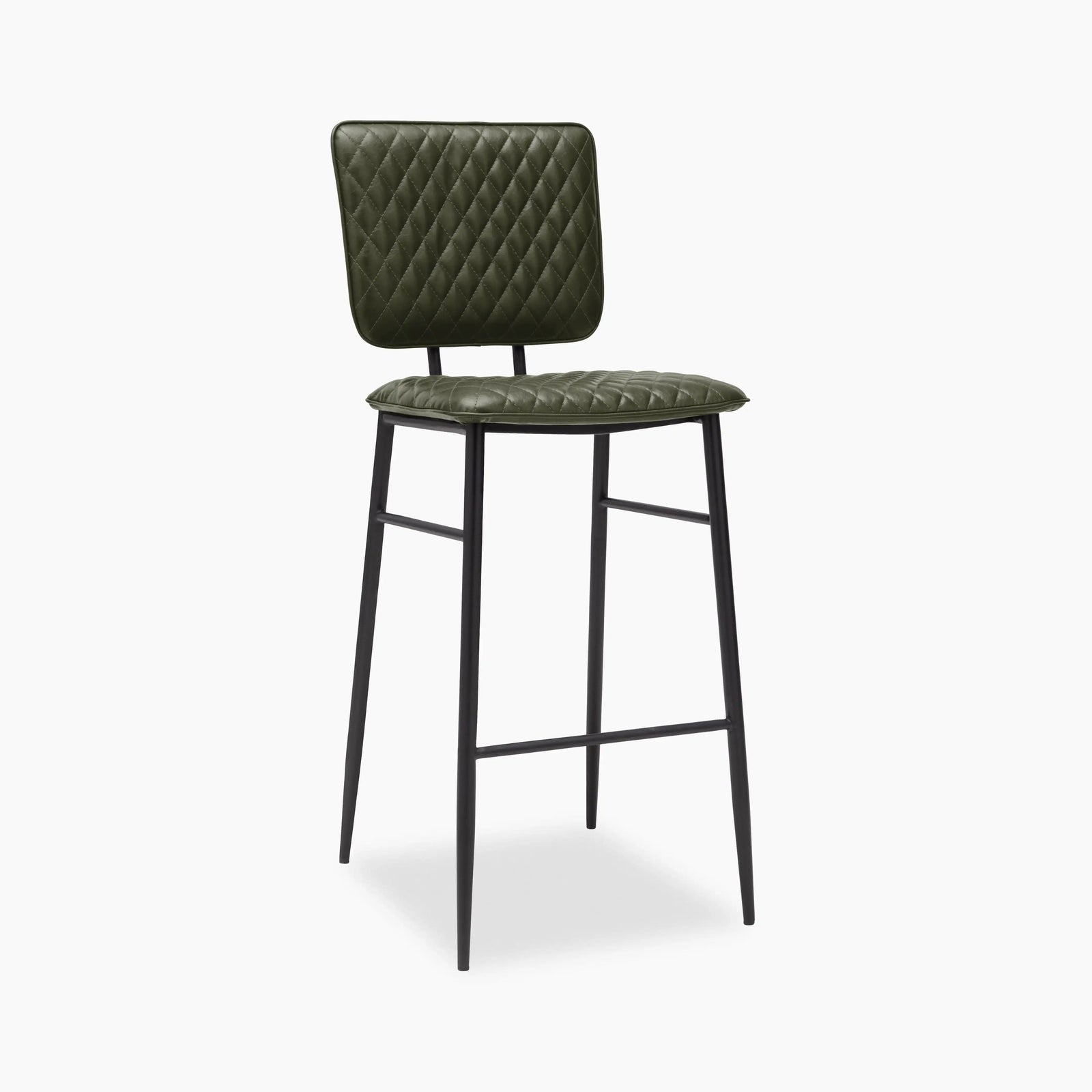 Elgin Bar Stool | Green Faux Leather & Black