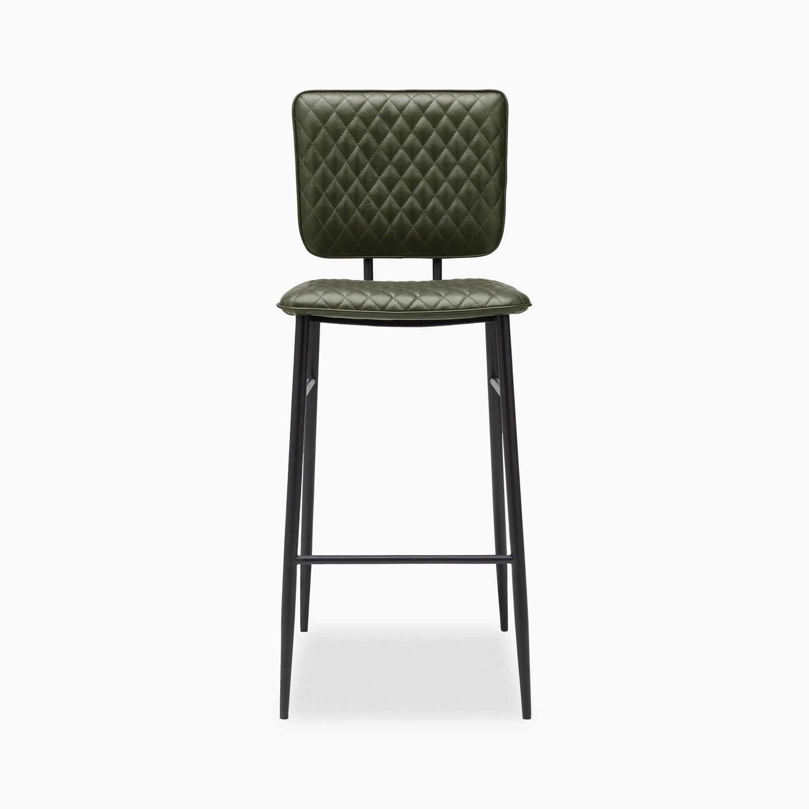 Elgin Bar Stool | Green Faux Leather & Black