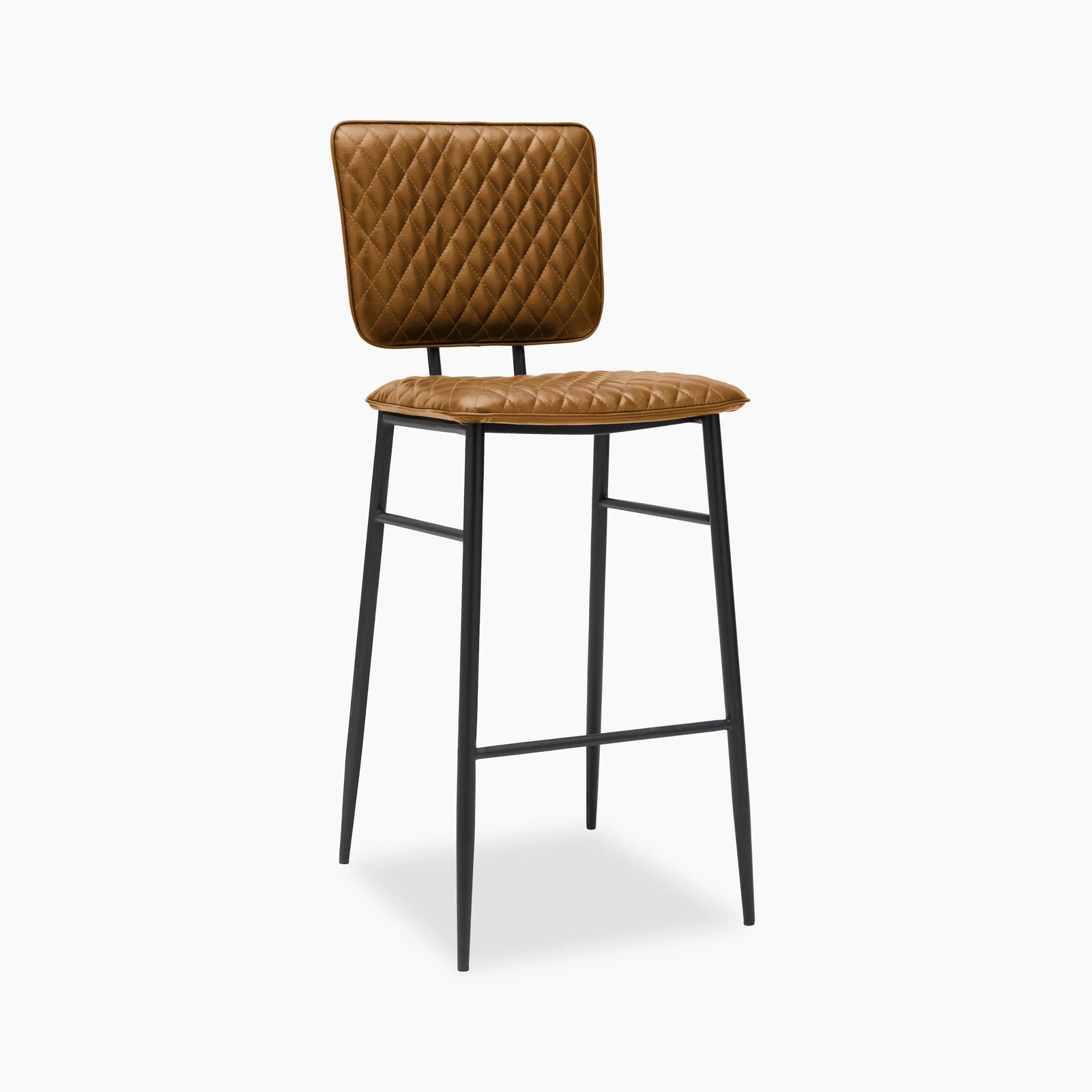 Elgin Bar Stool | Tan Faux Leather & Black