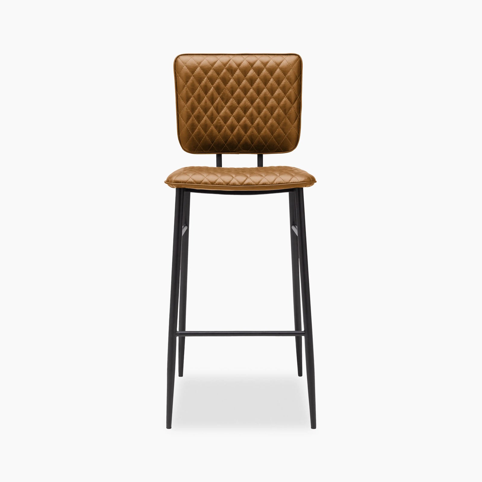 Elgin Bar Stool | Tan Faux Leather & Black