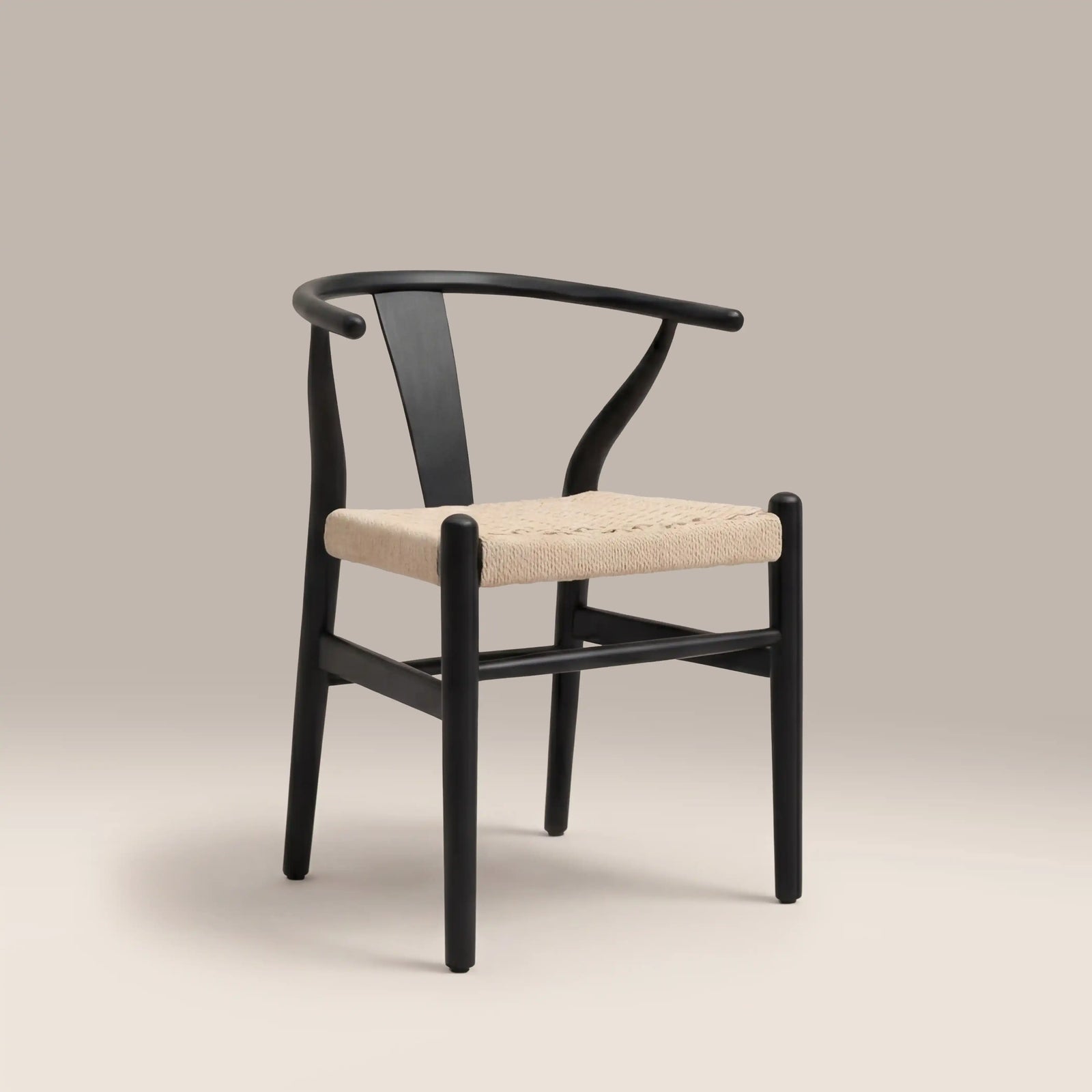 Bjorn Wooden Dining Chair | Natural Weave & Black
