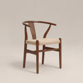 Bjorn Wooden Dining Chair | Natural Weave & Walnut