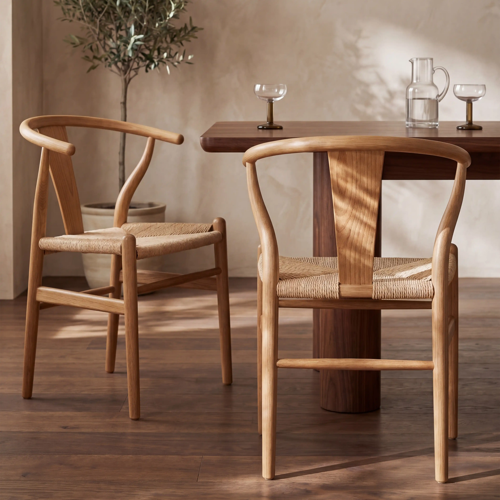 Bjorn Wooden Dining Chair | Natural Weave & Oak