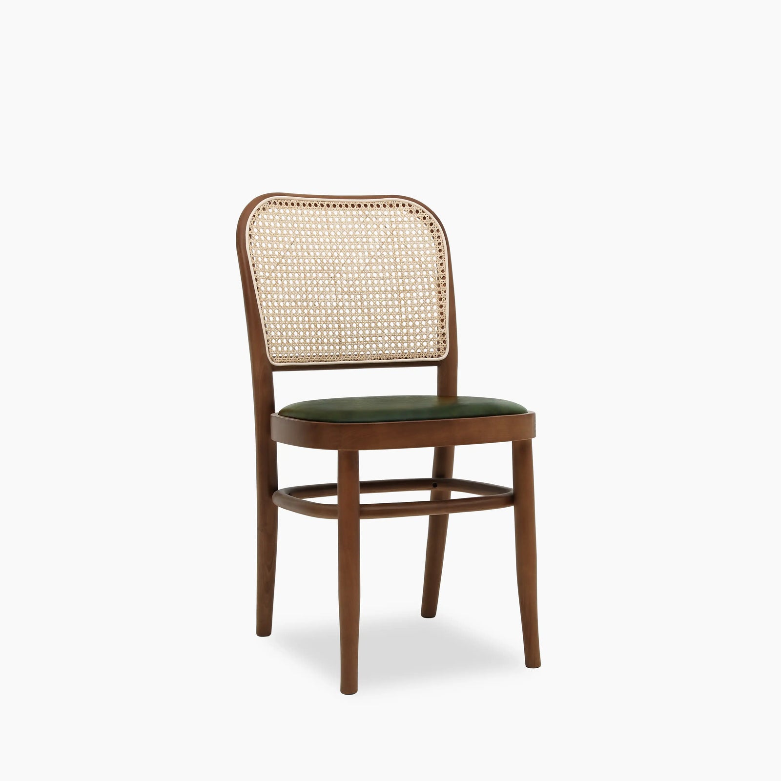 Bourne Dining Chair | Vintage Green Faux Leather & Walnut