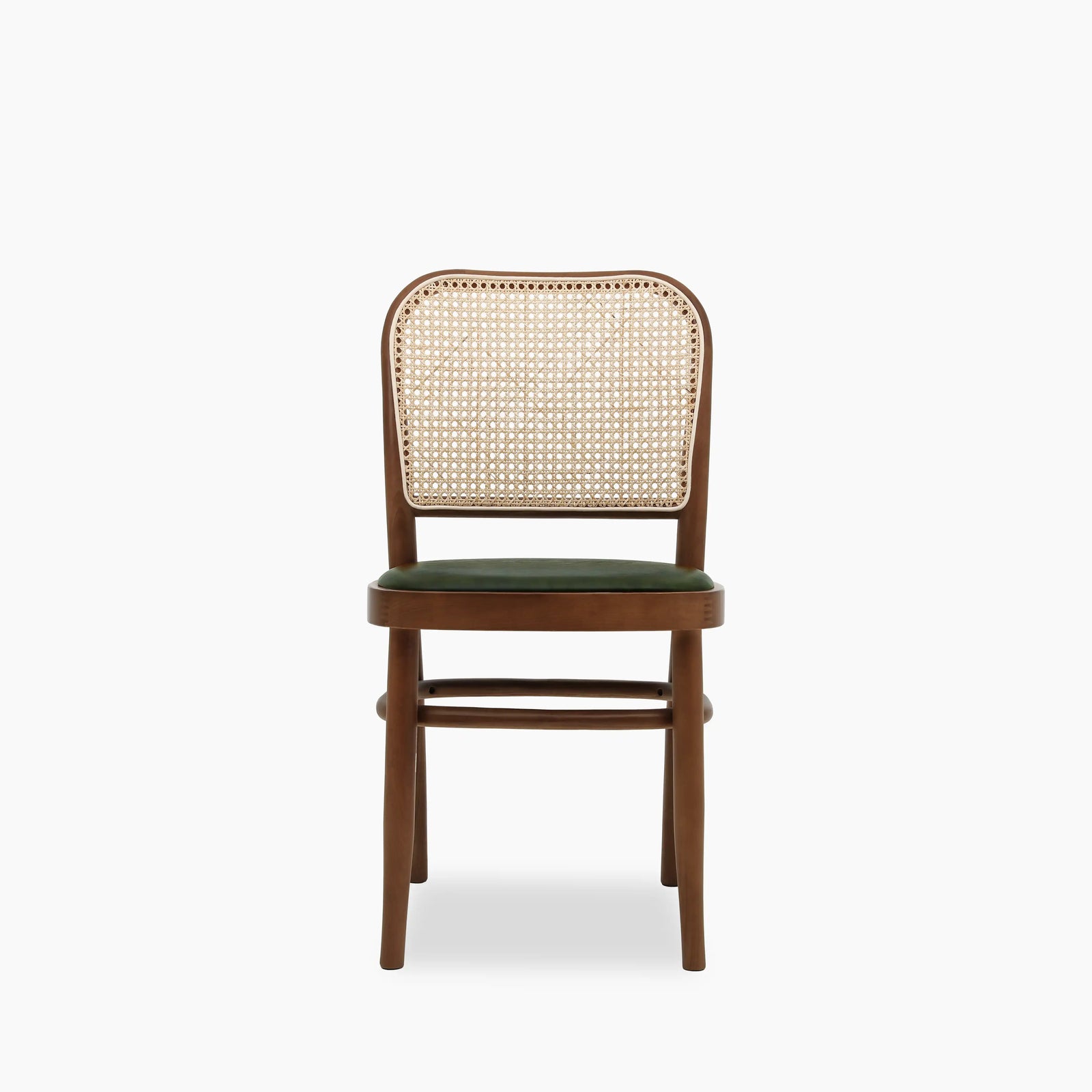 Bourne Dining Chair | Vintage Green Faux Leather & Walnut