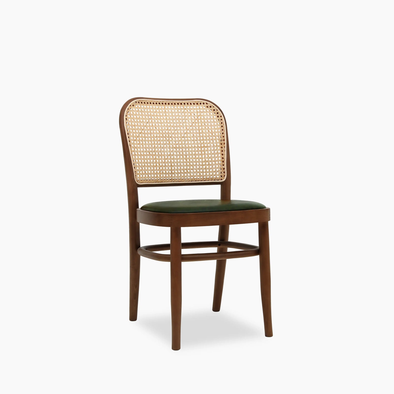 Bourne Dining Chair | Vintage Green Faux Leather & Walnut