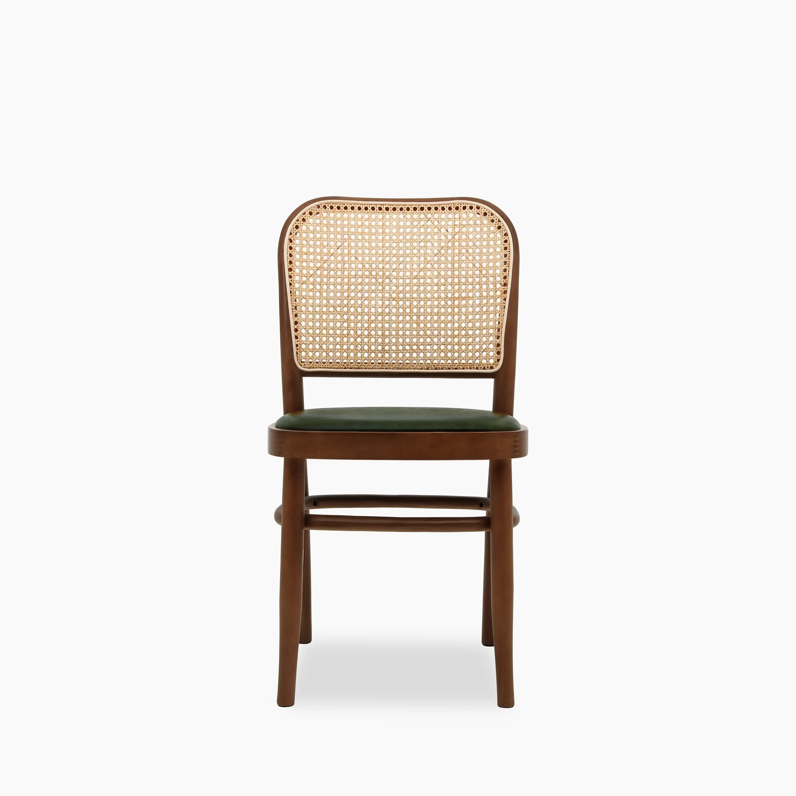 Bourne Dining Chair | Vintage Green Faux Leather & Walnut