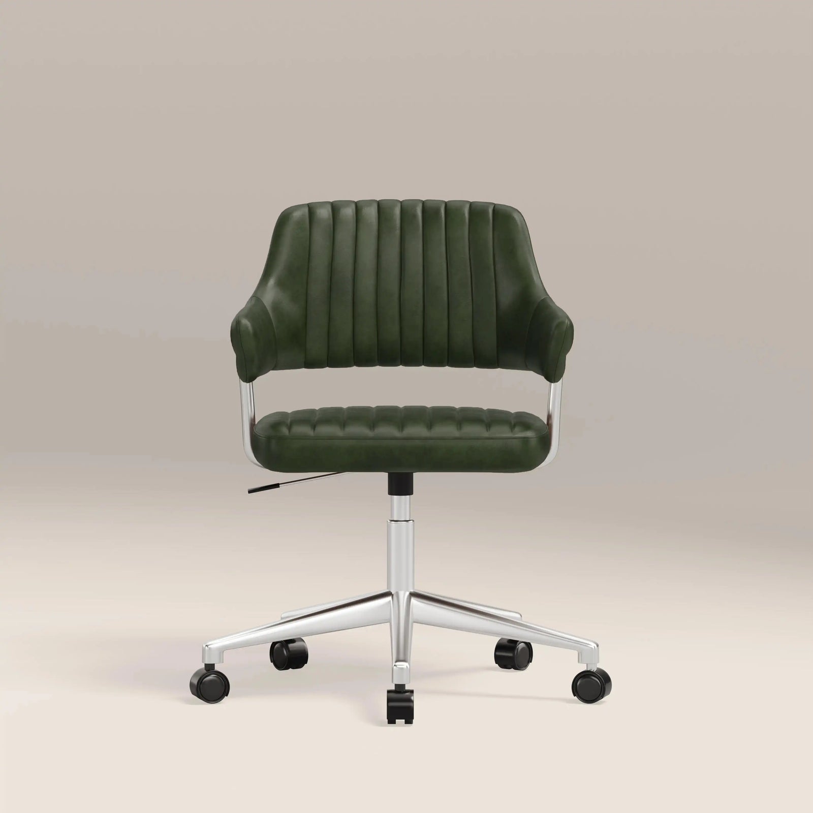 Mindy Office Chair | Vintage Green Faux Leather & Chrome
