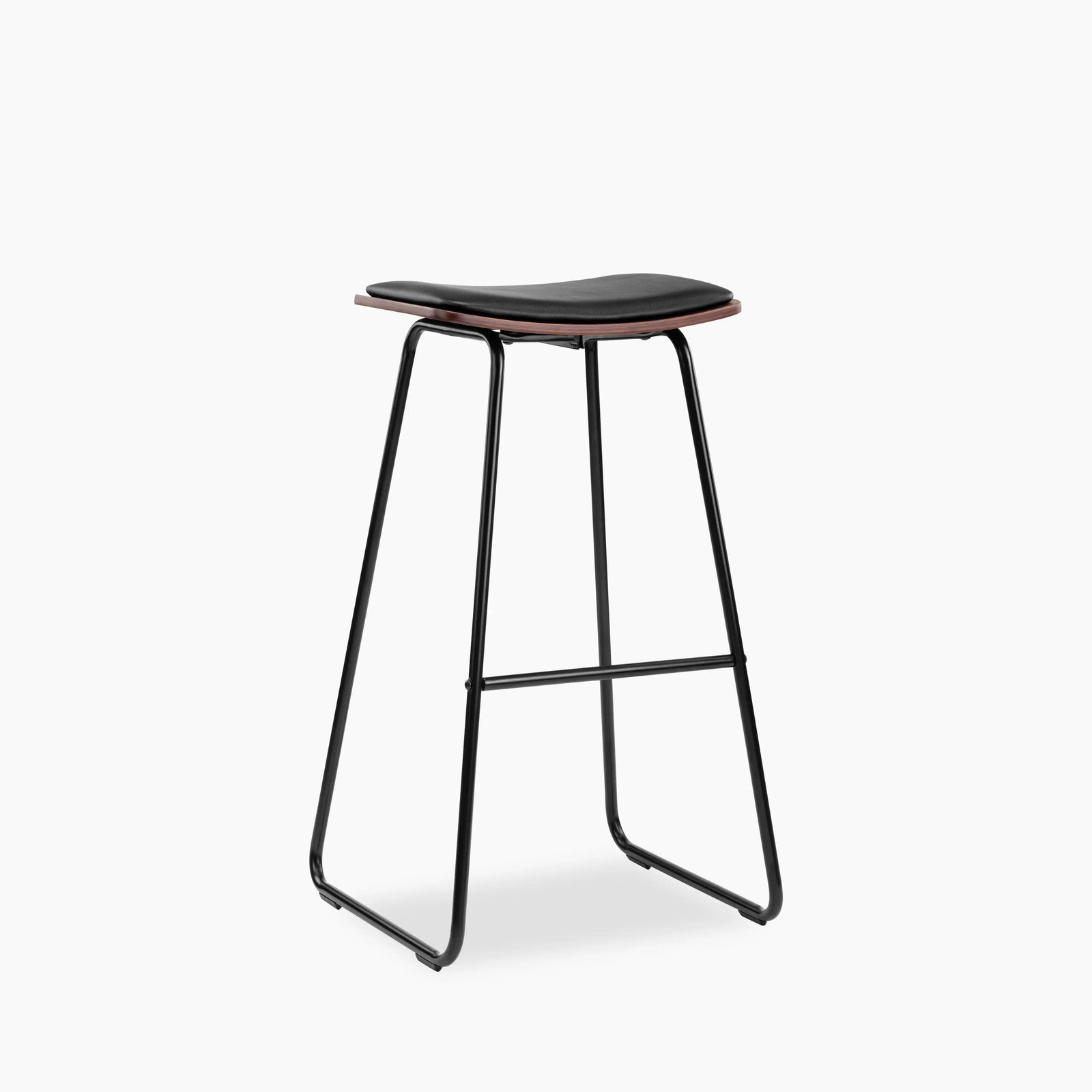 Slade Bar Stool | Black Faux Leather & Black