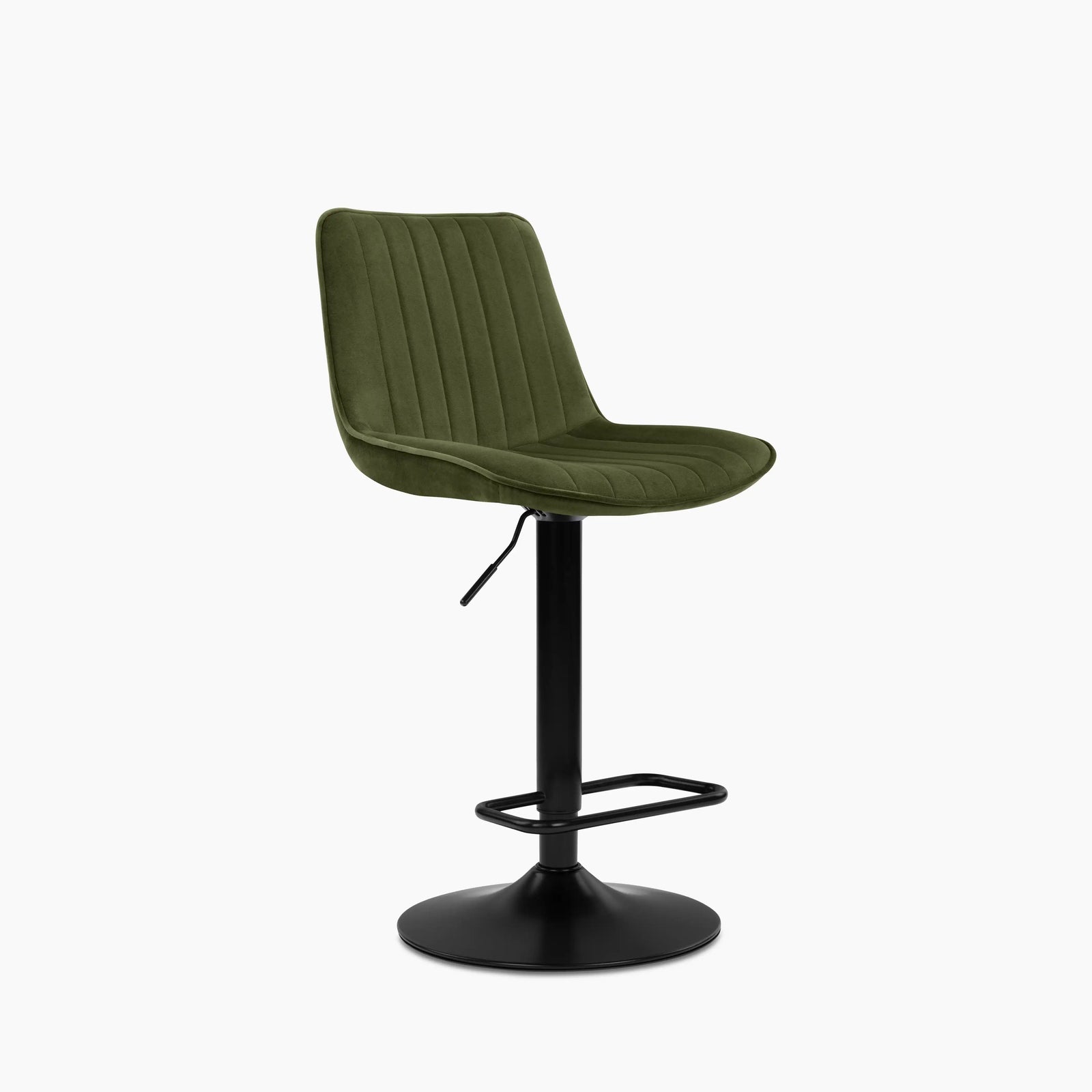 barker adjustable stool in olive green sustainable velvet