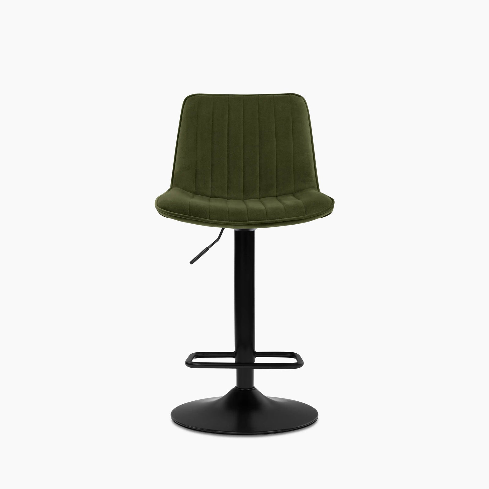 Barker Adjustable Stool | Olive Green Sustainable Velvet & Black