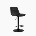 Barker Adjustable Stool | Vintage Black Faux Leather & Black