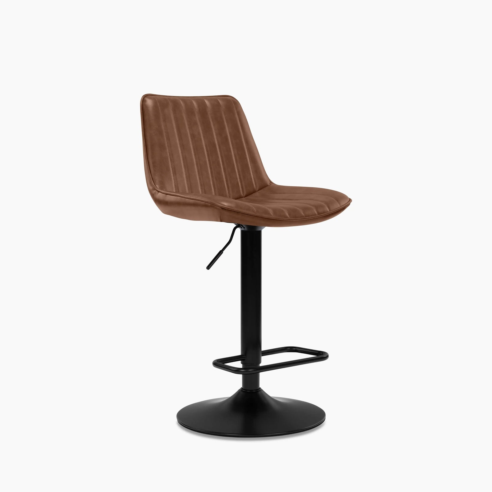 Barker Adjustable Stool | Vintage Tan Faux Leather & Black