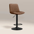 Barker Adjustable Stool | Vintage Tan Faux Leather & Black