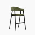 Presley Kitchen Stool | Olive Green Sustainable Velvet & Black
