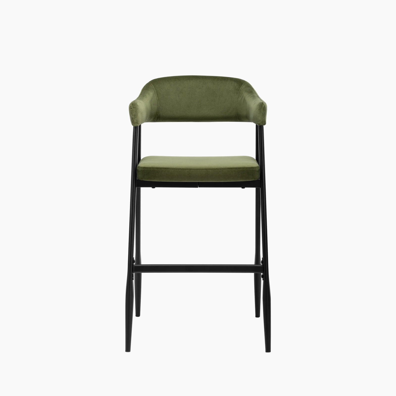 Presley Kitchen Stool | Olive Green Sustainable Velvet & Black