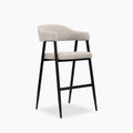 Presley Kitchen Stool | Speckled Stone Sustainable Boucle & Black