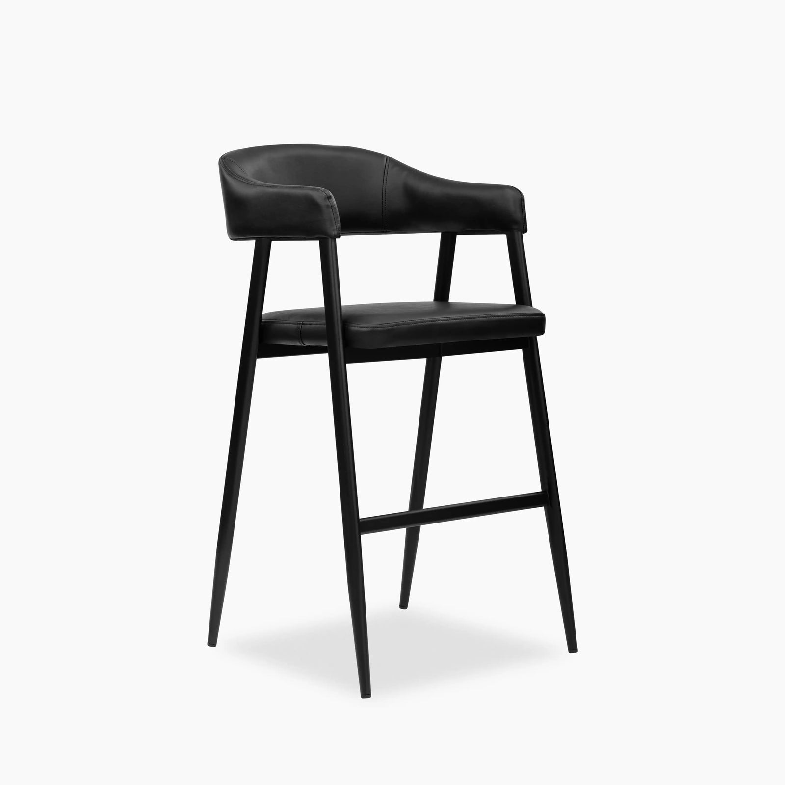 Presley Kitchen Stool | Vintage Black Faux Leather & Black