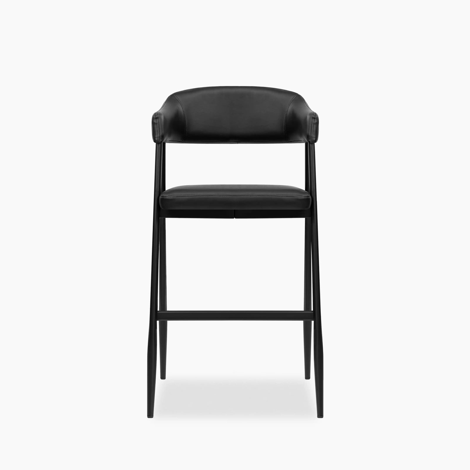 Presley Kitchen Stool | Vintage Black Faux Leather & Black