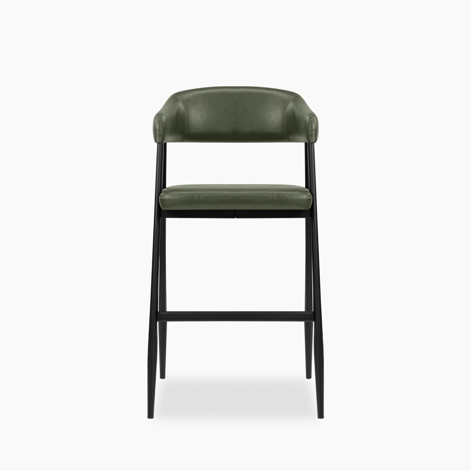 Presley Kitchen Stool | Vintage Green Faux Leather & Black