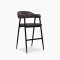 Presley Kitchen Stool | Vintage Dark Grey Faux Leather & Black
