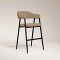 Presley Kitchen Stool | Latte Sustainable Fabric & Black