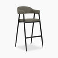 Presley Bar Stool | Speckled Grey Sustainable Fabric & Black