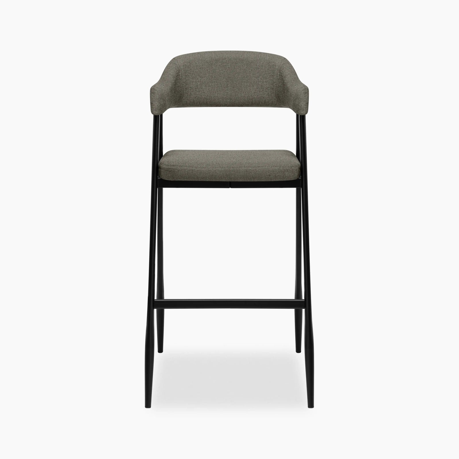 Presley Bar Stool | Speckled Grey Sustainable Fabric & Black