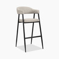 Presley Bar Stool | Speckled Stone Sustainable Boucle & Black