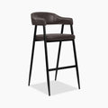 Presley Bar Stool | Vintage Dark Grey Faux Leather & Black