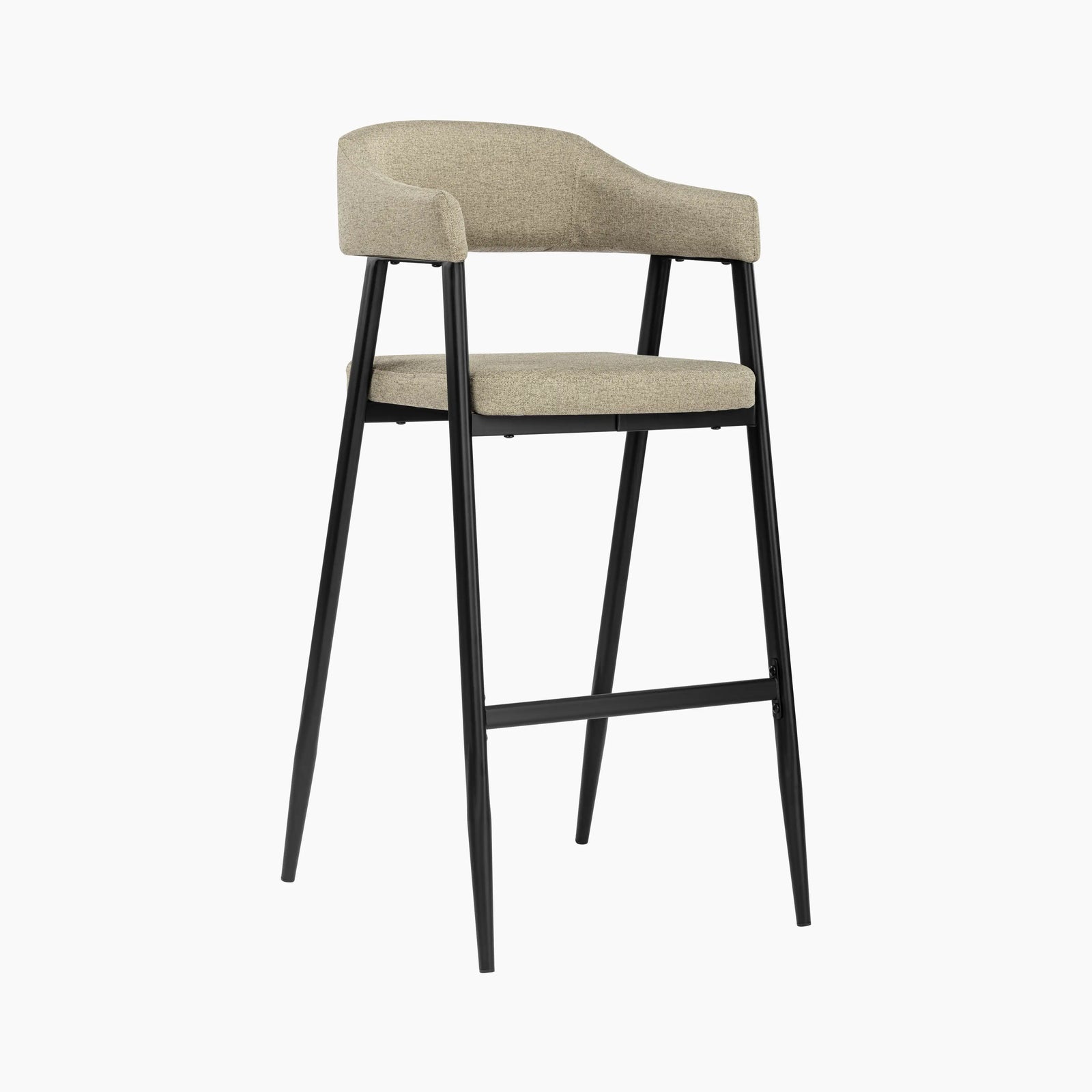 Presley Bar Stool | Latte Sustainable Fabric & Black