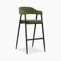 Presley Bar Stool | Olive Green Sustainable Velvet & Black