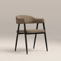 Presley Carver Dining Chair | Latte Sustainable Fabric & Black