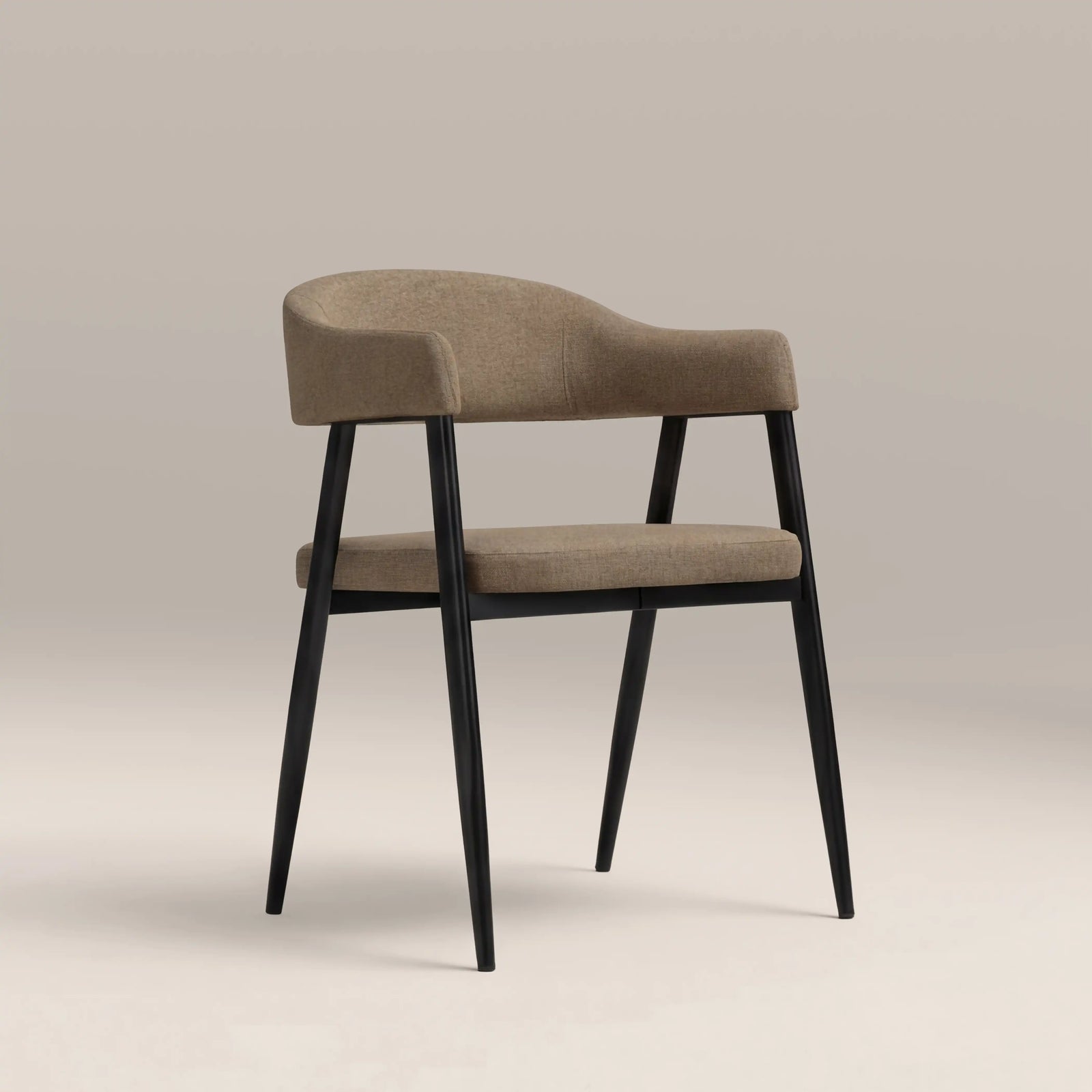 Presley Carver Dining Chair | Latte Sustainable Fabric & Black