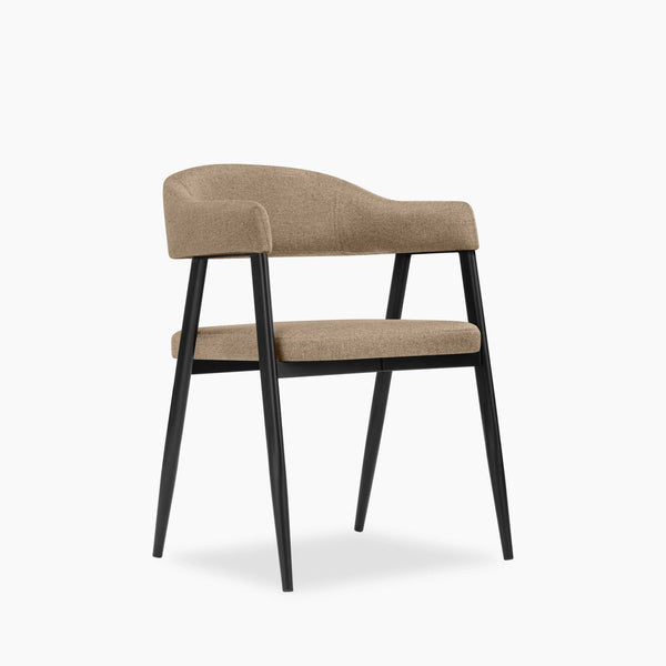 Presley Carver Dining Chair, Latte Sustainable Fabric Cult
