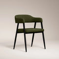 Presley Carver Dining Chair | Olive Green Sustainable Velvet & Black