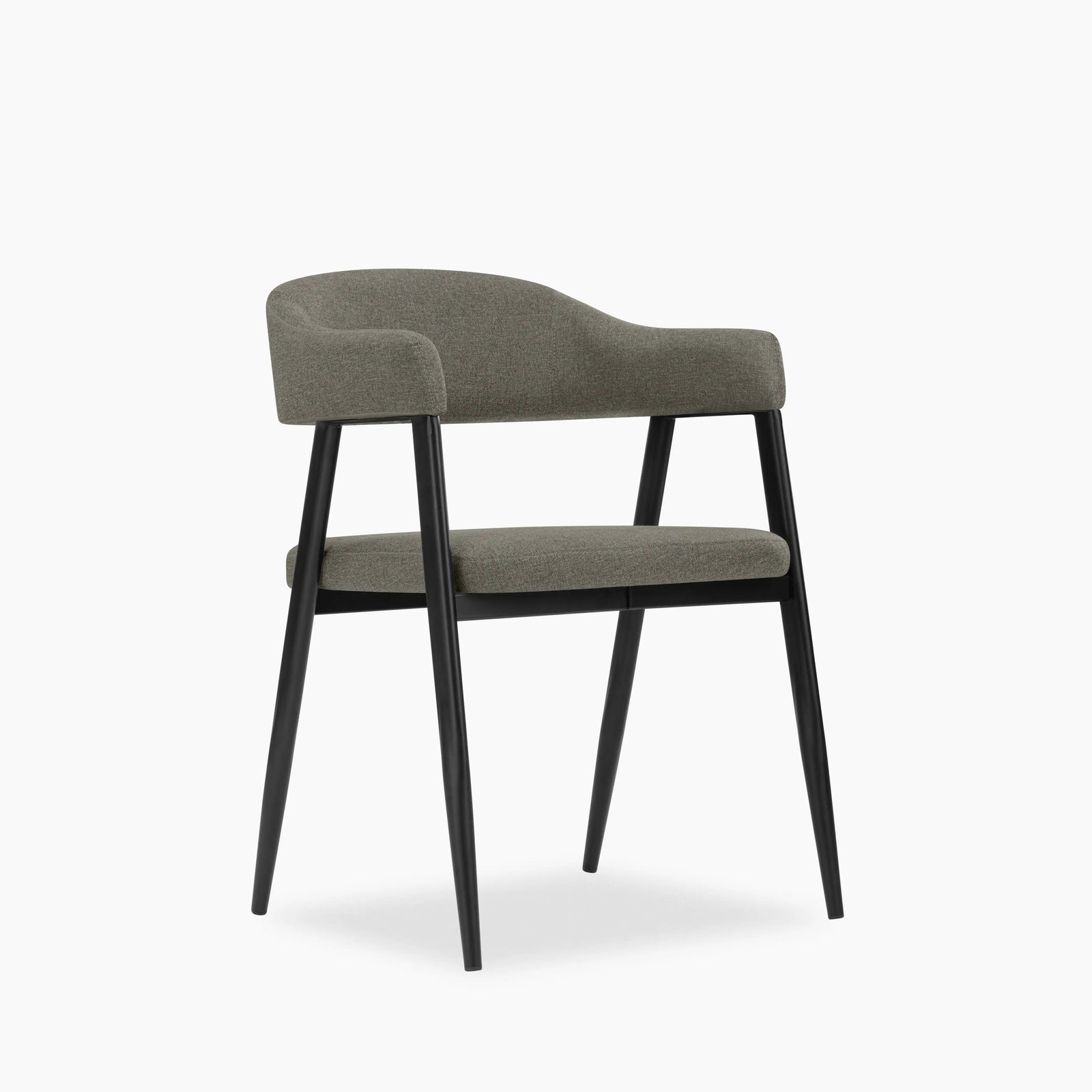 Presley Carver Dining Chair | Speckled Grey Sustainable Fabric & Black