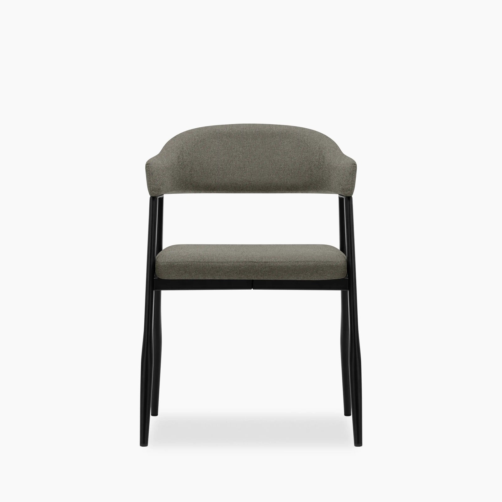 Presley Carver Dining Chair | Speckled Grey Sustainable Fabric & Black