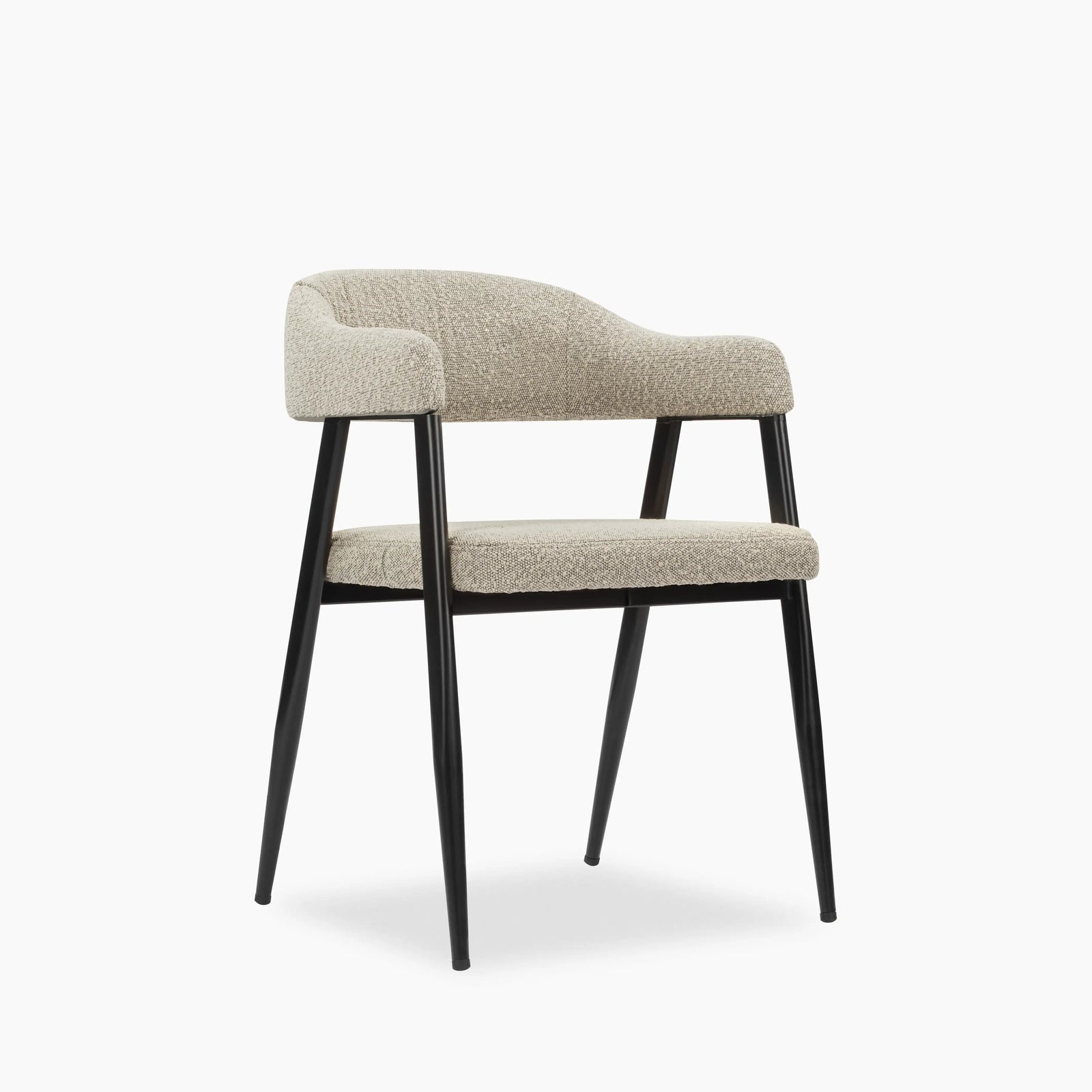 Presley Carver Dining Chair | Speckled Stone Sustainable Boucle & Black
